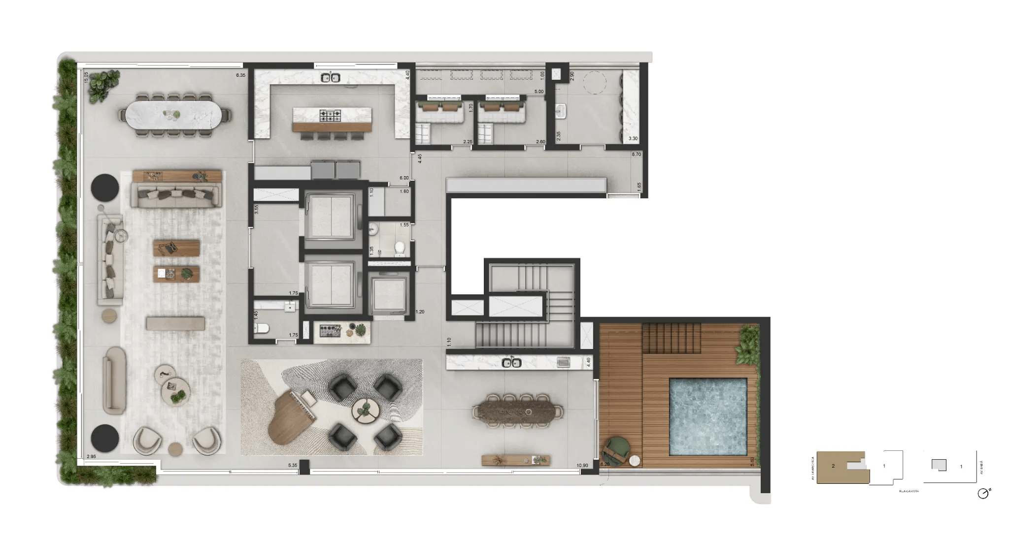 LA GALERIE Moema — Planta Duplex de 649m² (Piso Inferior) – torre 2 - final 2