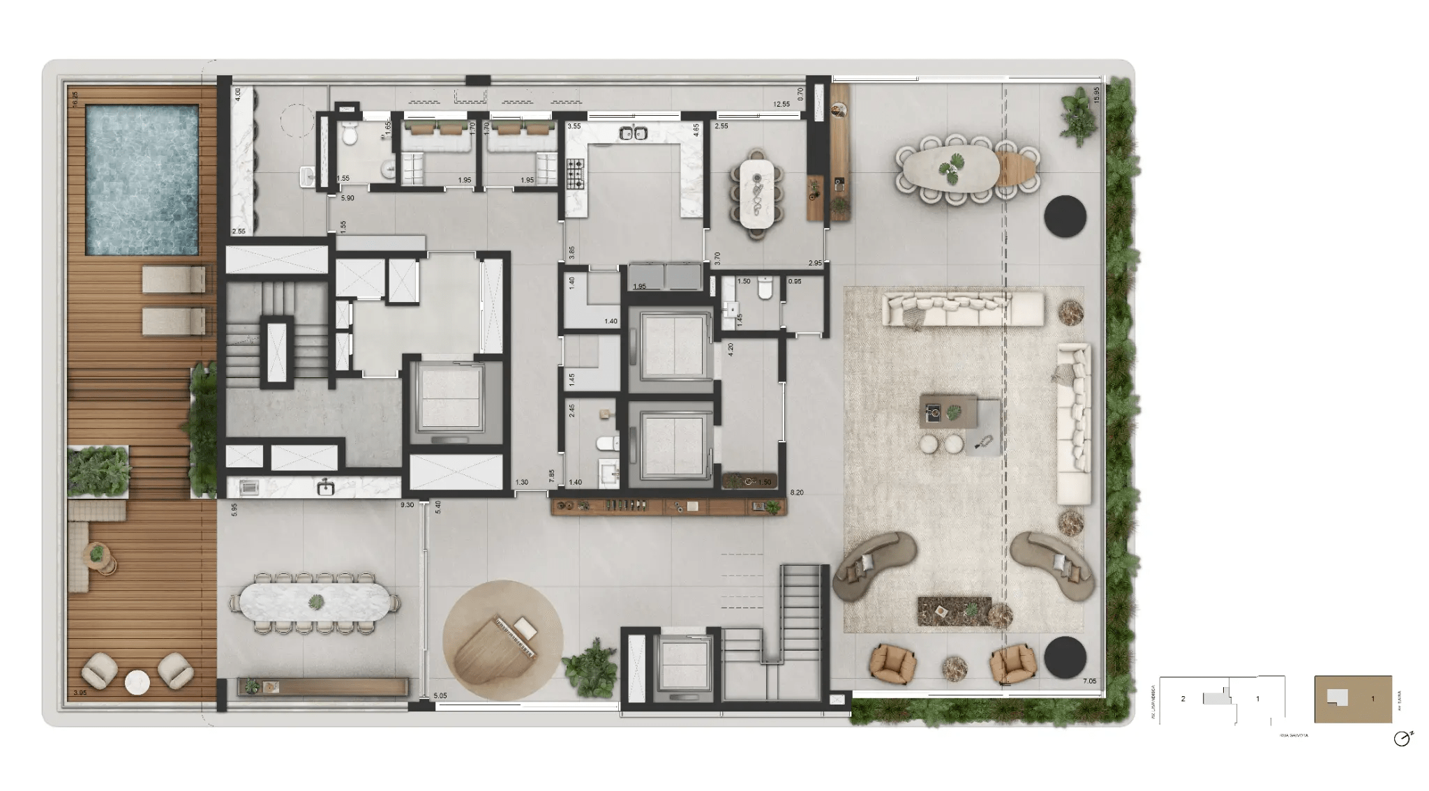 LA GALERIE Moema — Planta Duplex de 770m² (Piso Inferior) – torre 1 - final 1