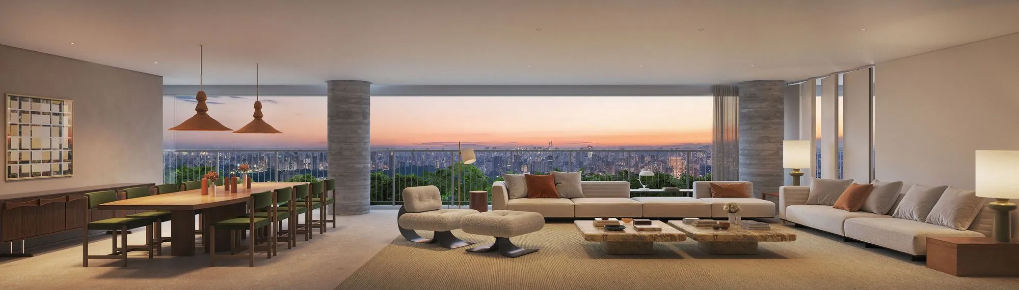 Detalhe do Living Ampliado do Apartamento Decorado — ETERNO Alma Brasileira — curadoria iApartamentos — Paraíso
