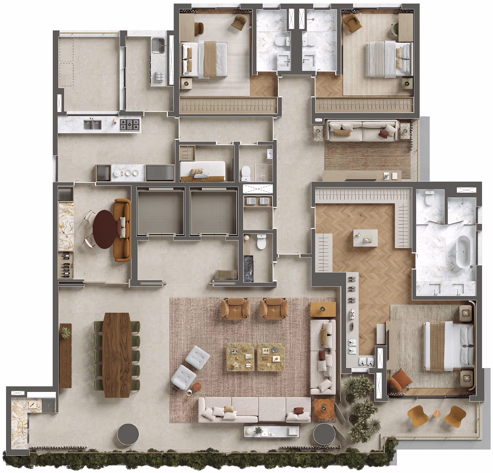 Planta de 300m² com 3 Suítes — ETERNO Alma Brasileira — curadoria iApartamentos — Paraíso