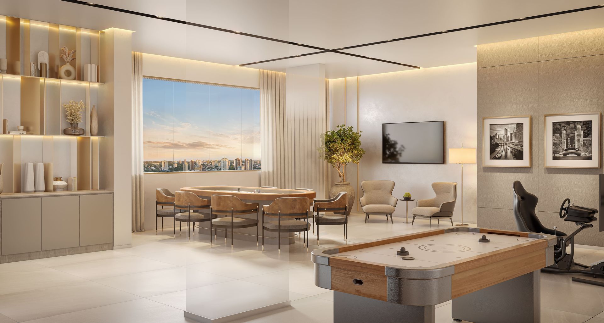 The Grand Residence — salão de jogos com ambiente de entretenimento premium — curadoria iApartamentos — Brooklin