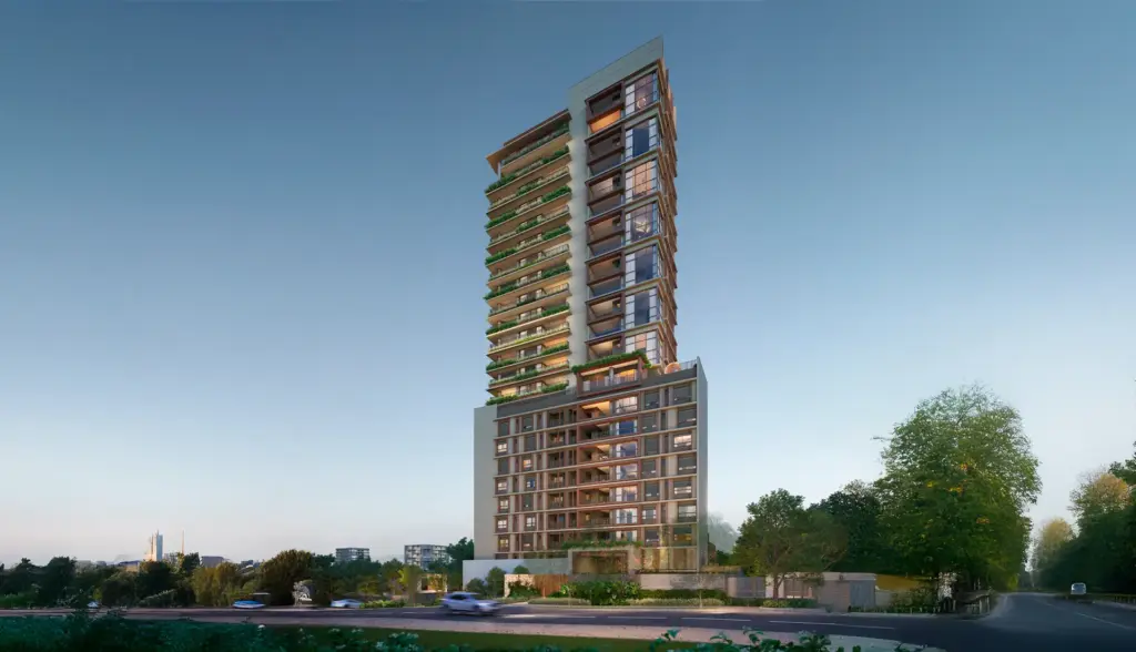 Aiká Moema — Fachada Residencial Na Esquina Da Alameda Dos Aicás Com Avenida Chibarás — Curadoria Iapartamentos — Moema