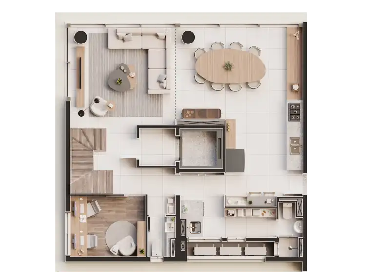 AIKÁ Moema - Planta Duplex de 173m² (Piso Inferior) 
