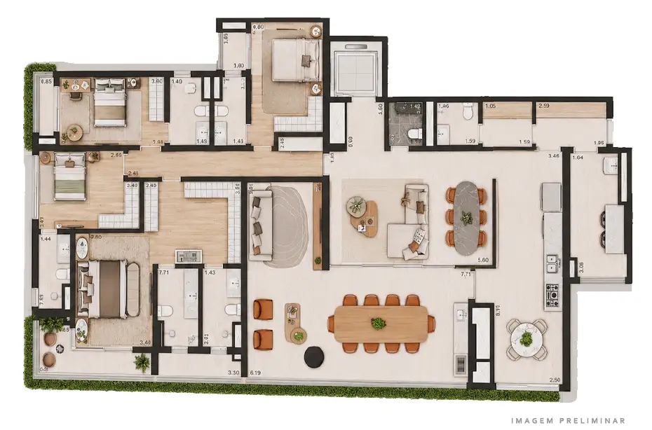 LE SIX Ibirapuera - Planta Planta 264 m²