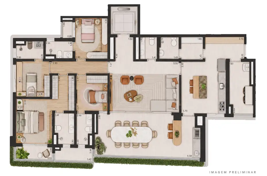 LE SIX Ibirapuera - Planta Planta 194 m²