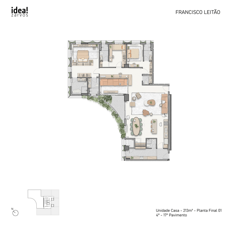 Samanea Pinheiros - Planta Planta casa de 213 m² 