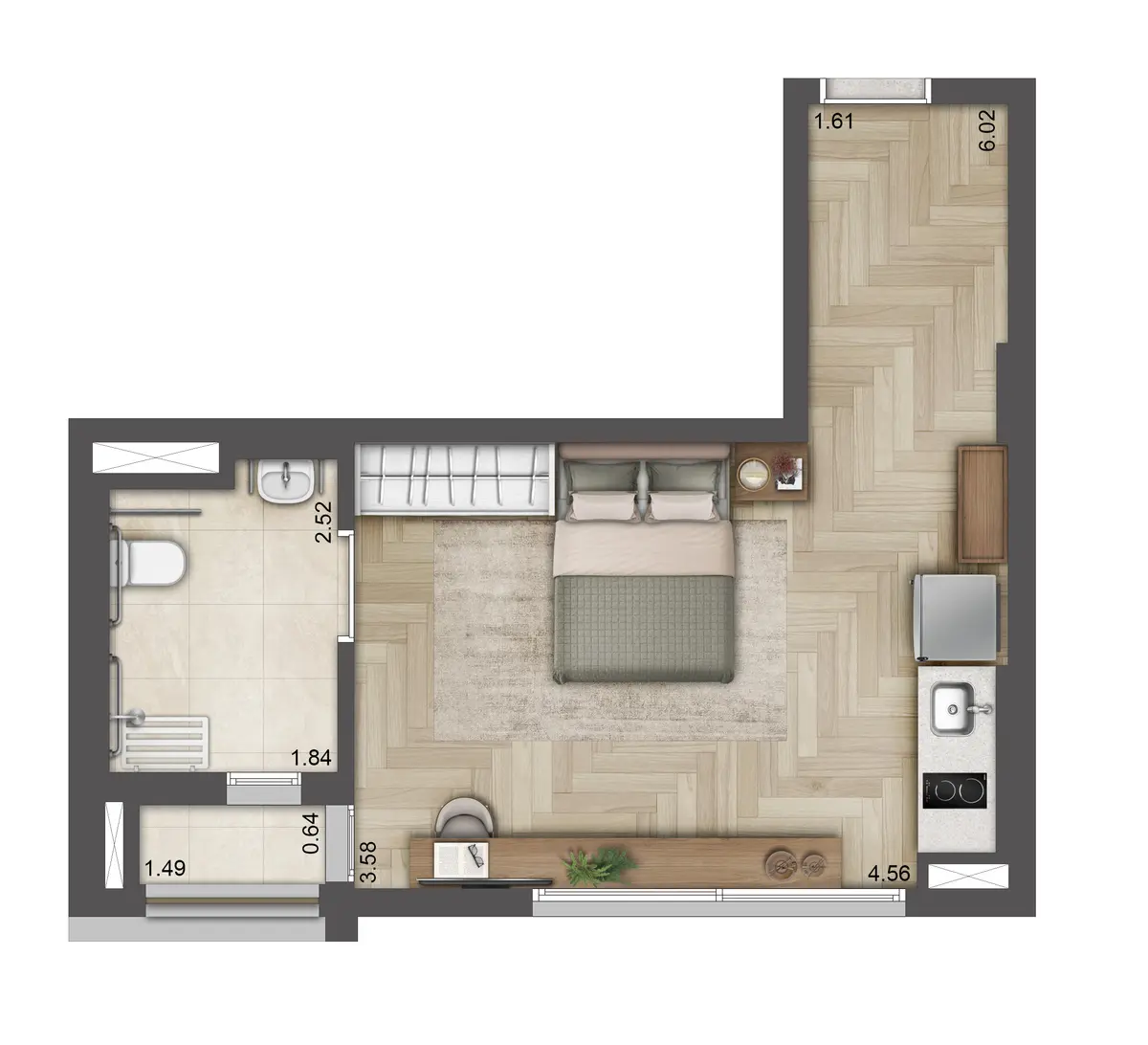 T.O.M. Paraíso - Planta Planta de 35 m²