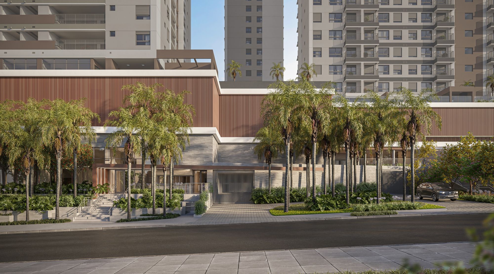 ORBYA Vila Carrão - Fachada e Portaria na Av. Conselheiro Carrão (Perspectiva Artística) - Lançamento na Av. Conselheiro Carrão na Zona Leste - Diálogo Engenharia