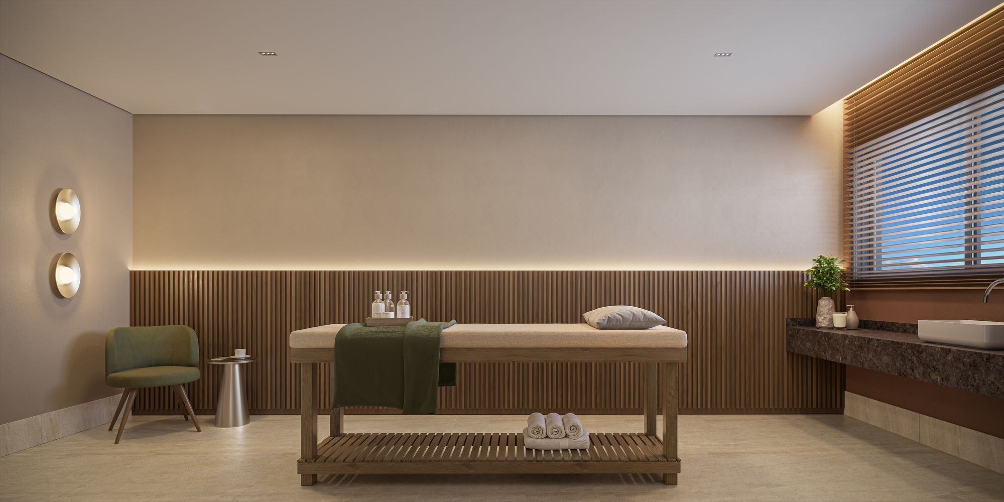 ORBYA Vila Carrão - Sala de Massagem e Spa (Perspectiva Artística) - Lançamento na Av. Conselheiro Carrão na Zona Leste - Diálogo Engenharia