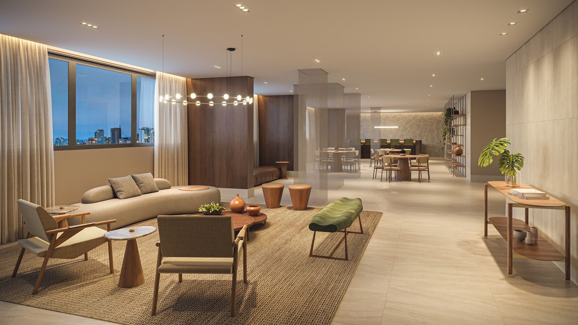 ORBYA Vila Carrão - Salão de Festas com Lounge (Perspectiva Artística) - Lançamento na Av. Conselheiro Carrão na Zona Leste - Diálogo Engenharia