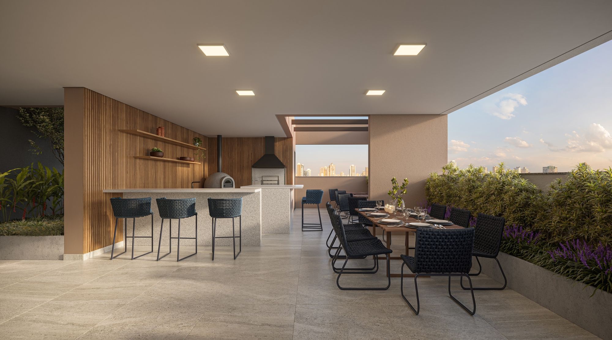 ORBYA Vila Carrão - Espaço Gourmet com Churrasqueira e Forno de Pizza (Perspectiva Artística) - Lançamento na Av. Conselheiro Carrão na Zona Leste - Diálogo Engenharia