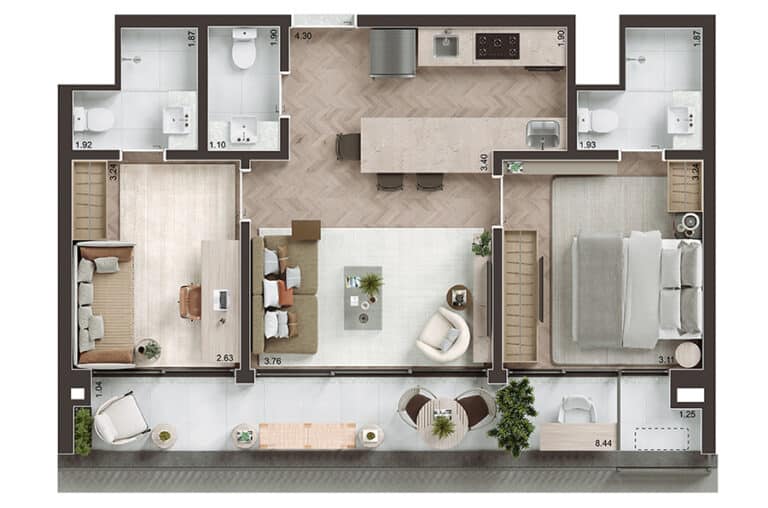 Maison Gabrielle - Planta Planta de 69m²