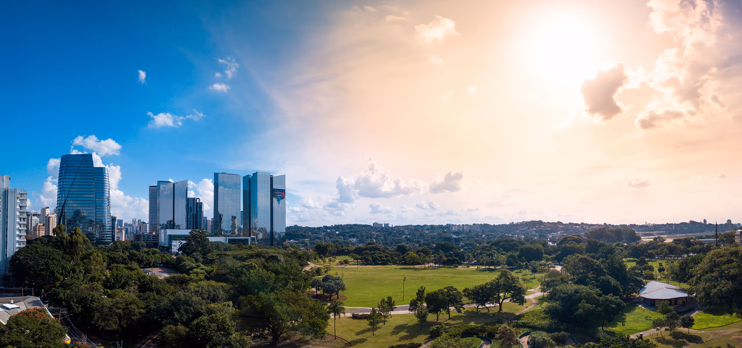 ATÍLIO 870 Itaim — vista aérea do Parque do Povo e skyline da região — curadoria iApartamentos — Itaim Bibi