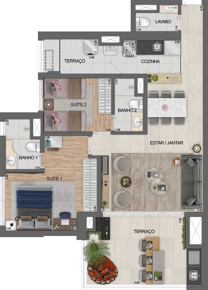 Dream View Sky Resort - Planta 93 m²