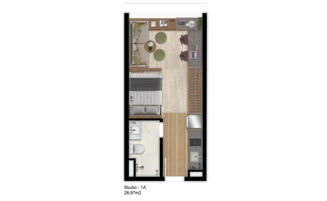 WSTAY Perdizes Boulevard - Planta 26 m²