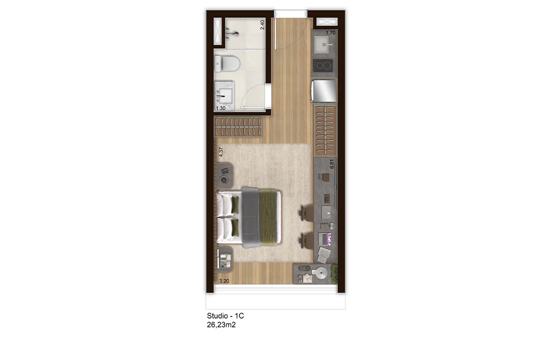 WSTAY Perdizes Boulevard - Planta 26 m²