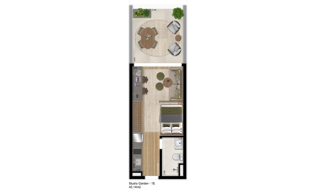 WSTAY Perdizes Boulevard - Planta 40 m²