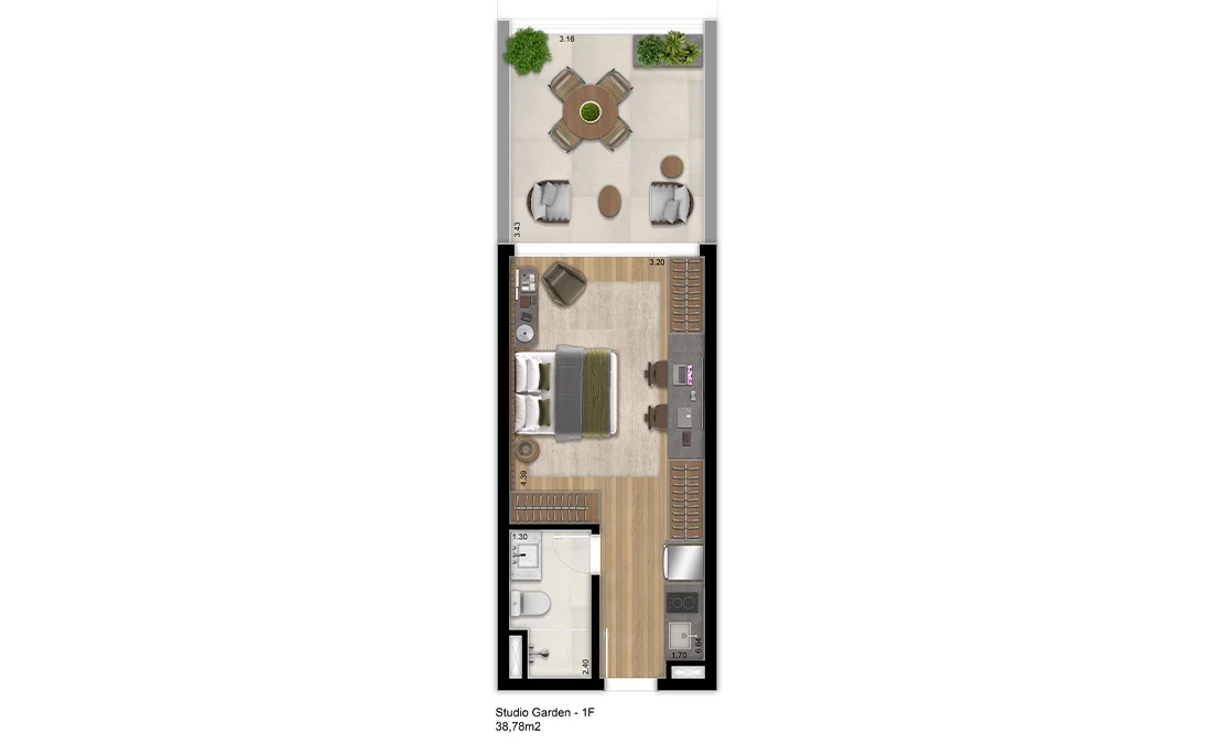 WSTAY Perdizes Boulevard - Planta 38 m²