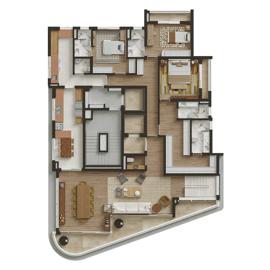 CLÉR Henrique Monteiro - Planta Duplex 402 m² (Inferior)
