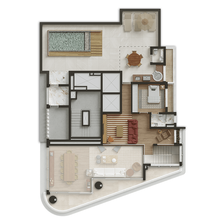 CLÉR Henrique Monteiro - Planta Duplex 402 m² (Superior)
