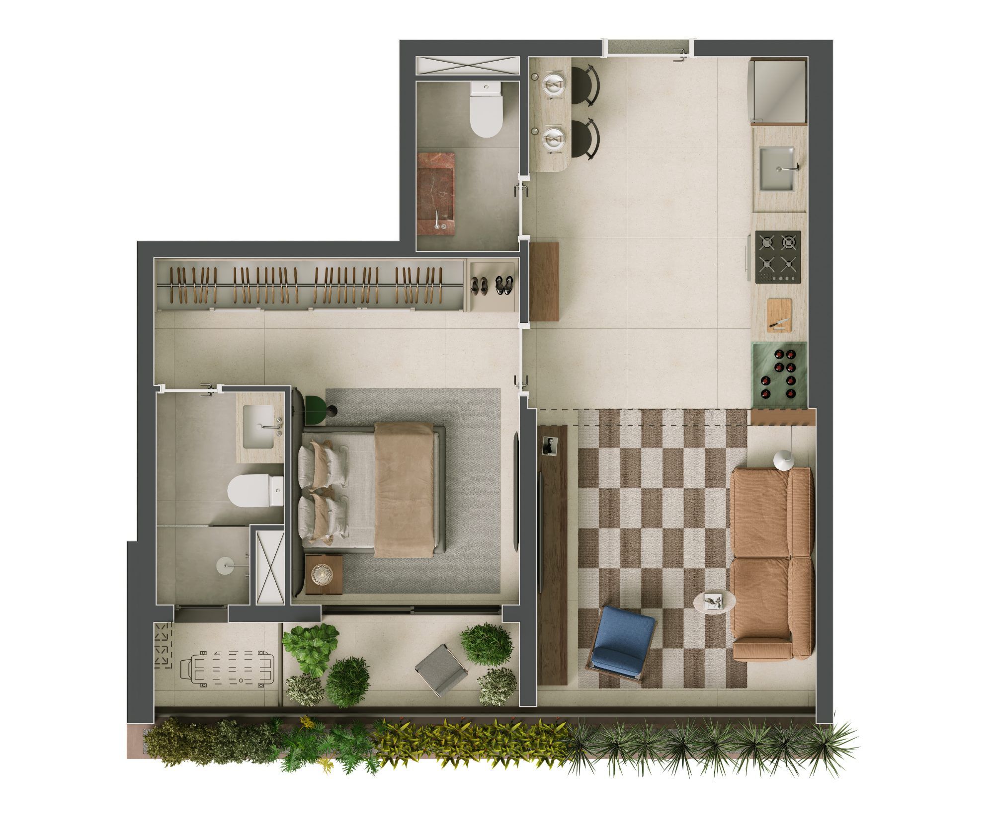 Edifício Bela - Planta Planta de 53 m²