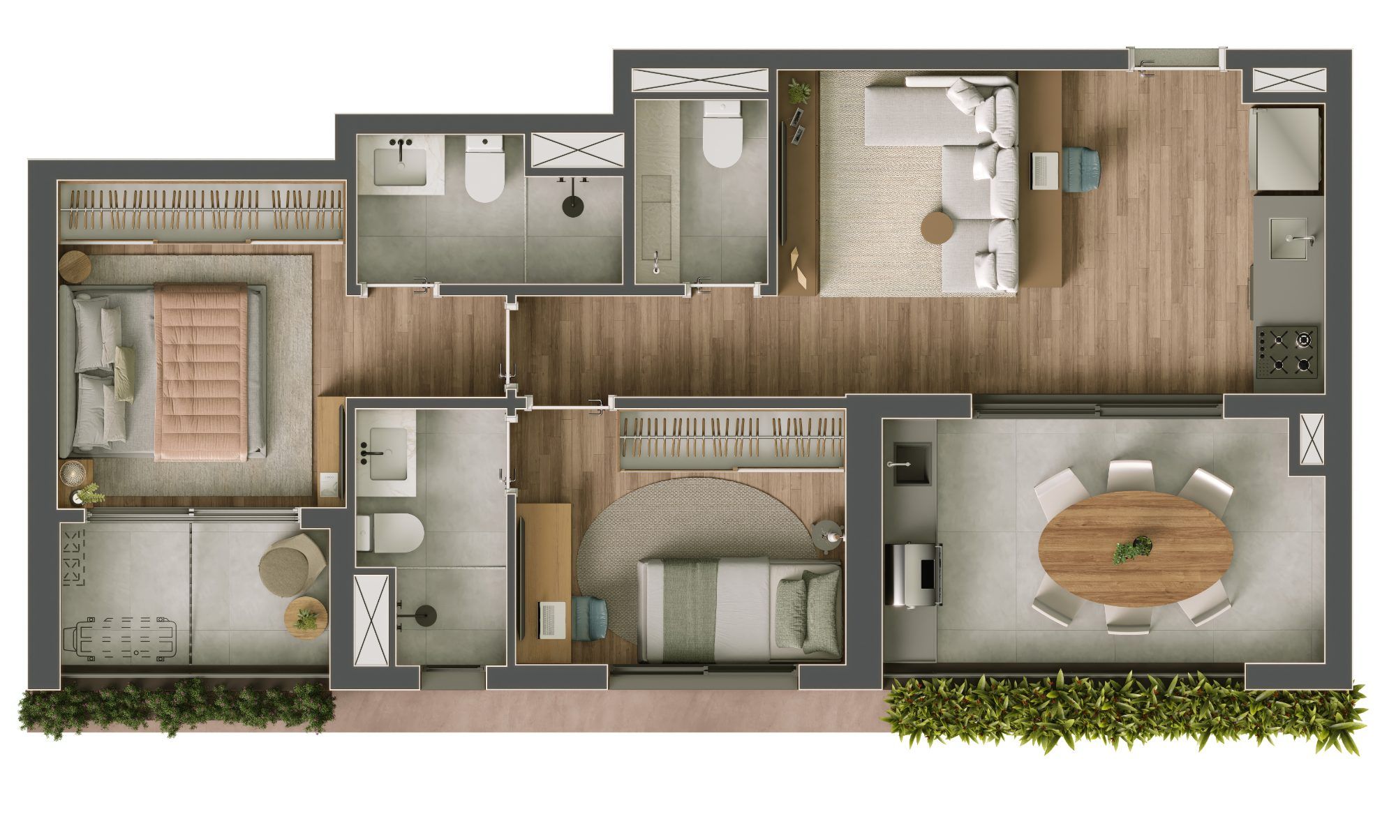 Edifício Bela - Planta Planta de 67 m²