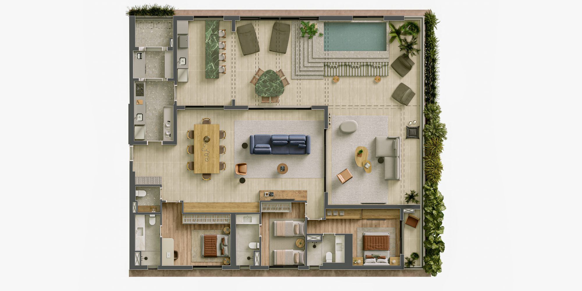 Edifício Bela - Planta Penthouse de 264 m²