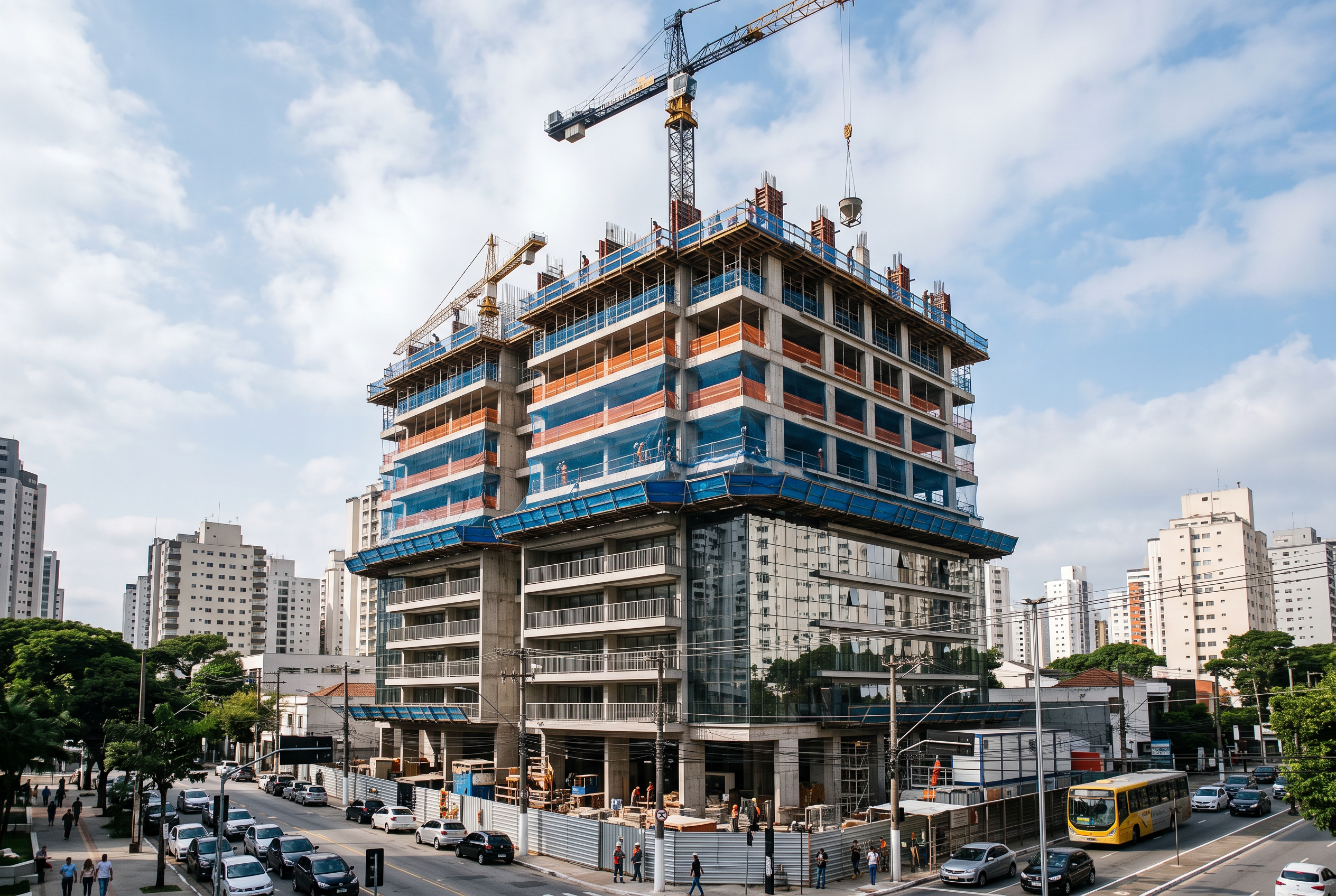 Qual O Melhor Apartamento De Alto Padrão No Brooklin? Comparamos 7 Empreendimentos 16 Obra Avançada De Torre Residencial De Alto Padrão Em São Paulo, Com Estrutura Concluída