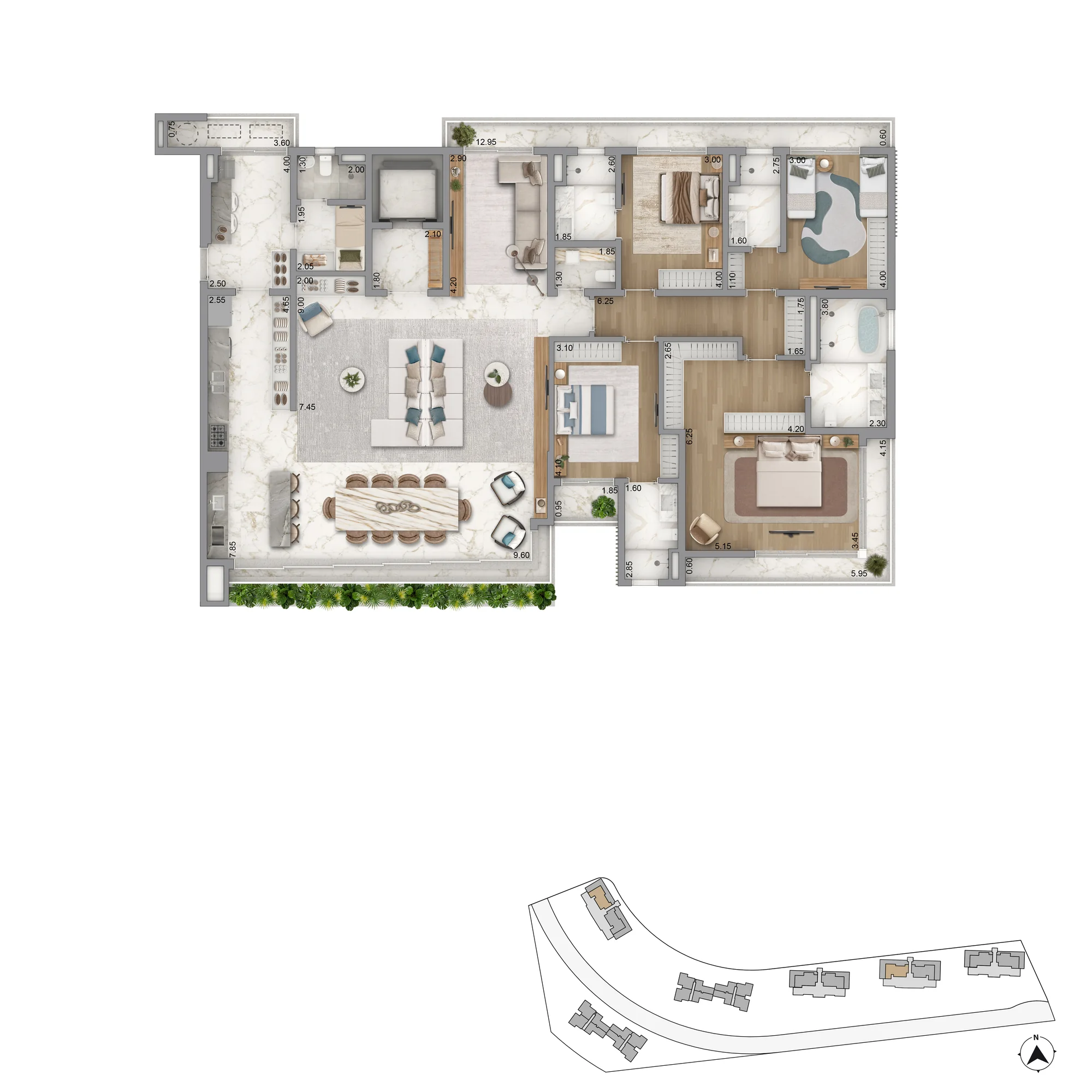 Vista Riviera furnished by Armani/Casa - Planta Planta de 281 m²