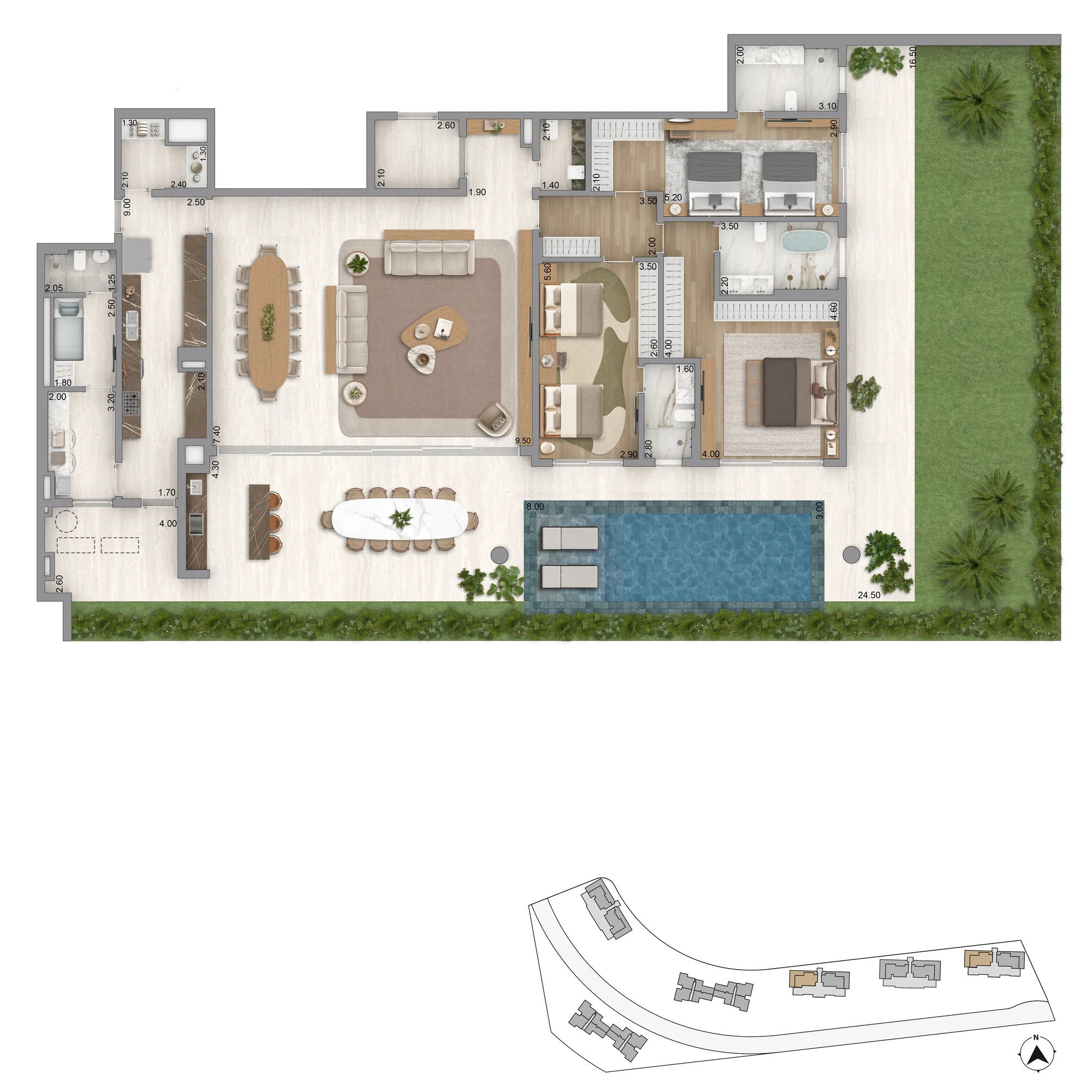 Vista Riviera furnished by Armani/Casa - Planta Garden - 455 m²