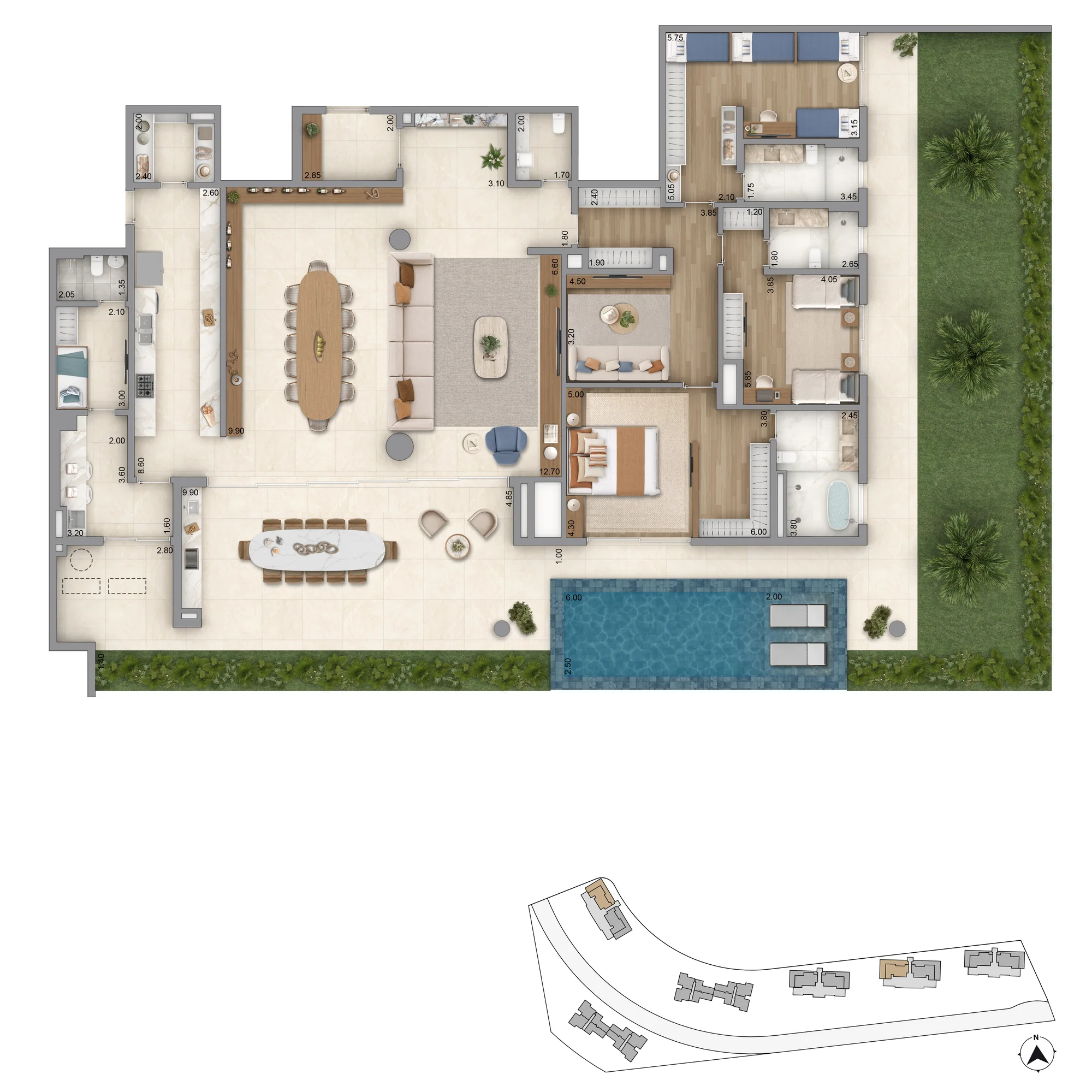 Vista Riviera furnished by Armani/Casa - Planta Garden - 530 m²