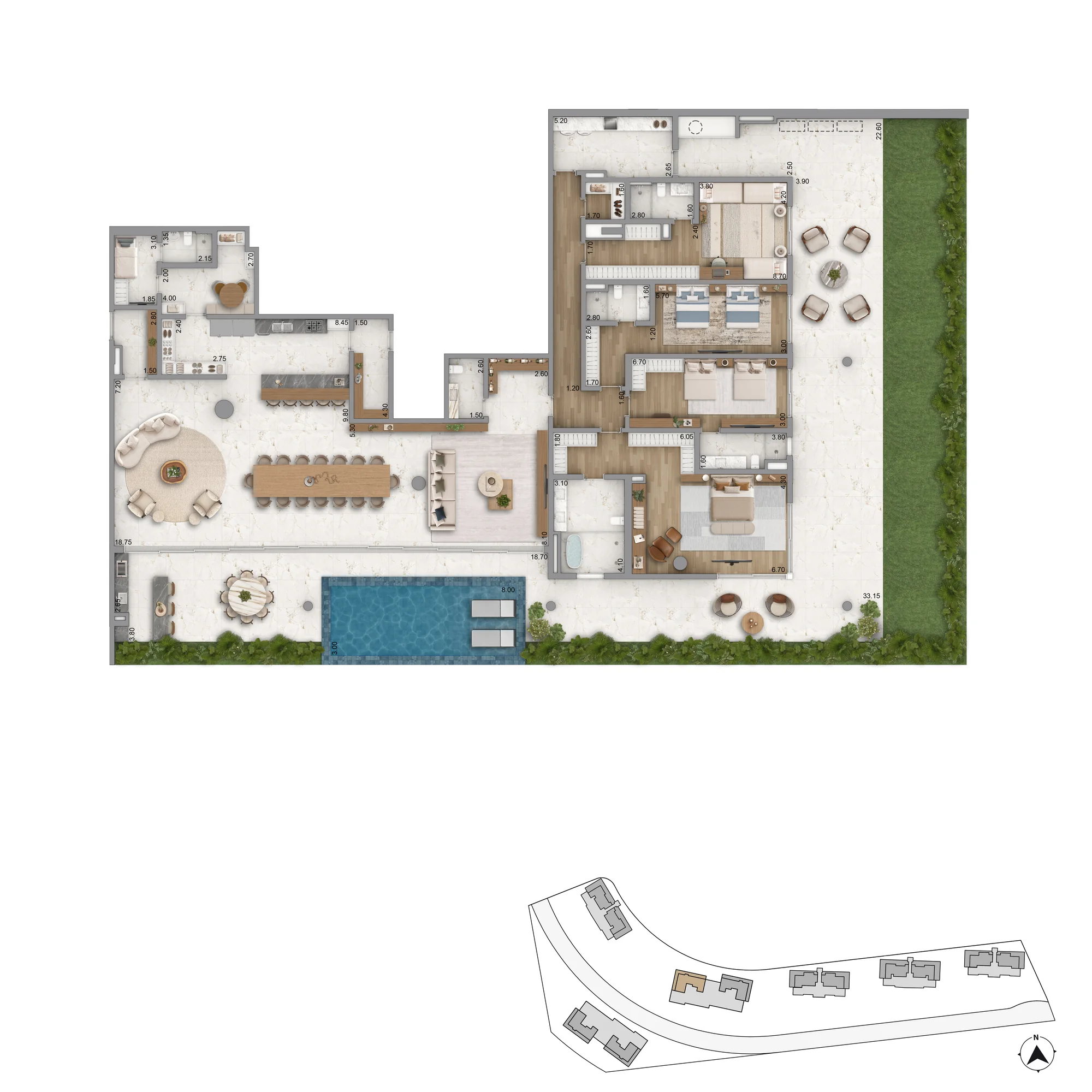 Vista Riviera furnished by Armani/Casa - Planta Garden - 720 m²