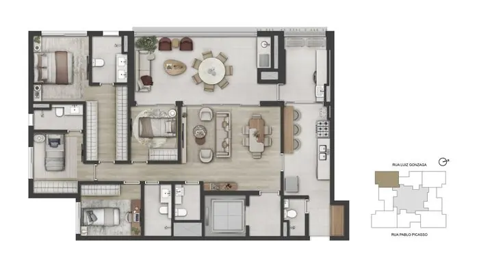 Sequoia Jardim das Perdizes - Planta Planta de 148m²