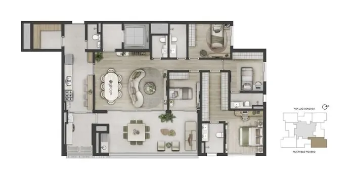 Sequoia Jardim das Perdizes - Planta Planta de 175m²