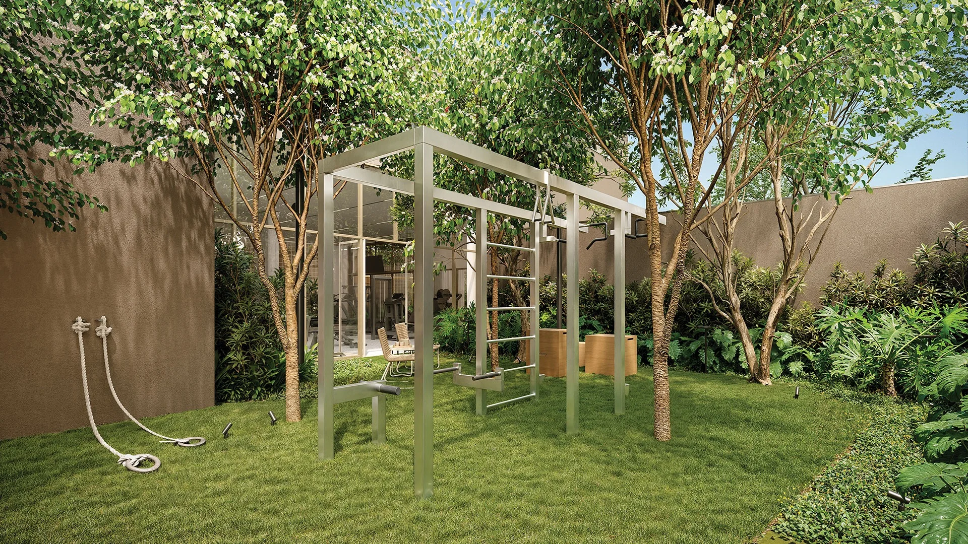 Alameda Mará, fitness outdoor entre árvores | curadoria iApartamentos | Moema