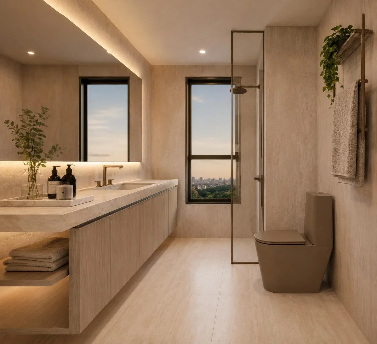 Fraiha Ybirá Chibarás, banheiro da suíte do apartamento de 194 m², curadoria iApartamentos, Moema