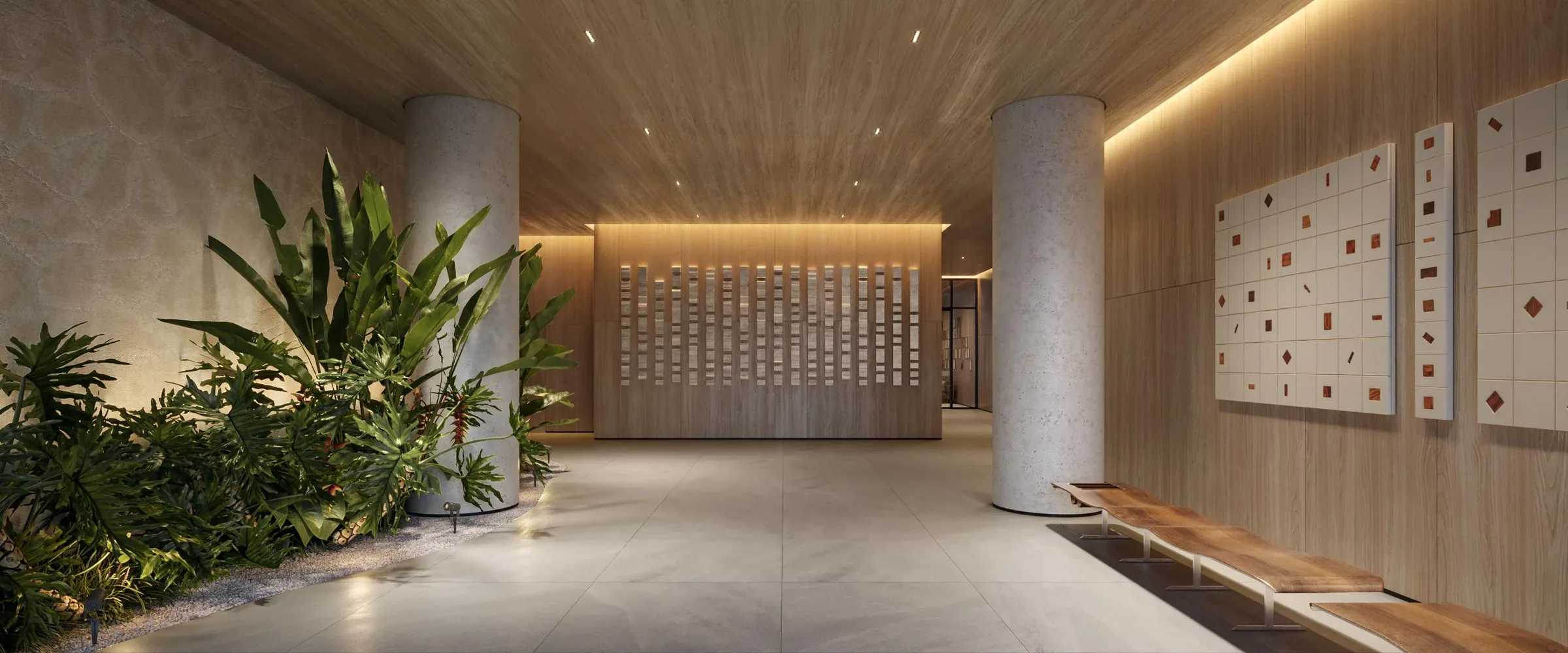 Fraiha Ybirá Chibarás, lobby Social, circulação para os elevadores, curadoria iApartamentos, Moema