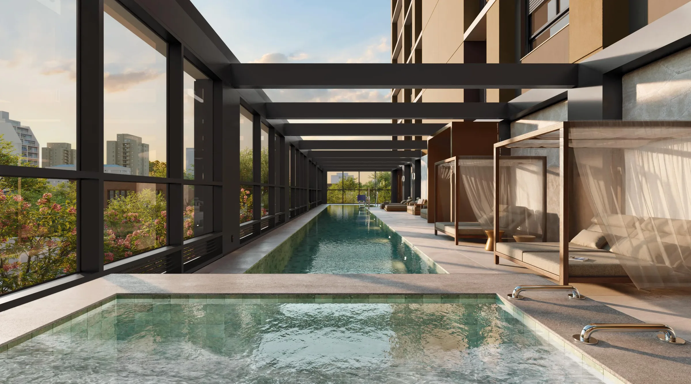 Fraiha Ybirá Chibarás, wellness Therapy Center: Performance Pool de 25 m e Vitality Pool, curadoria iApartamentos, Moema