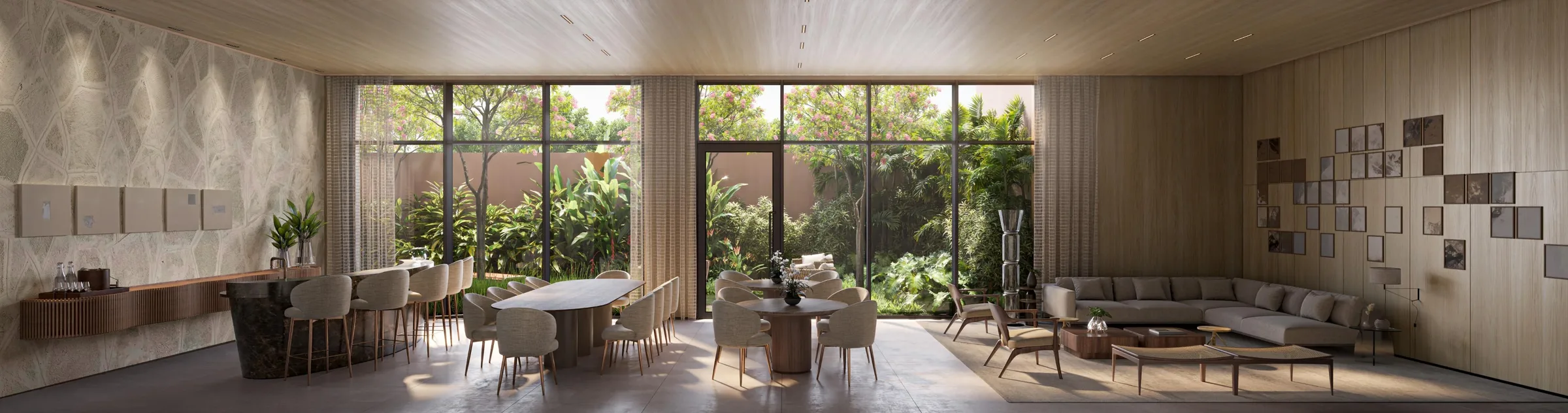 Fraiha Ybirá Chibarás, salão de Festas com copa e jardim, curadoria iApartamentos, Moema