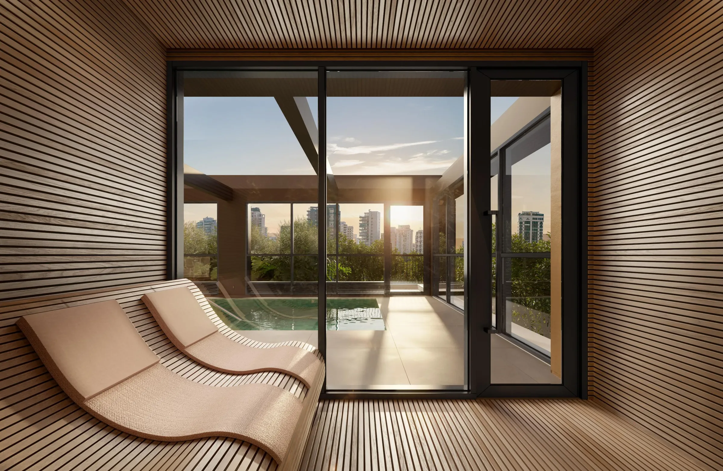Fraiha Ybirá Chibarás, wellness Therapy Center: Sauna Finlandesa, curadoria iApartamentos, Moema