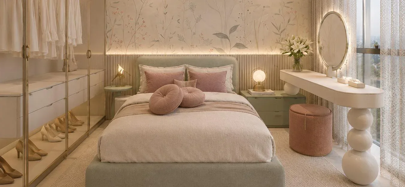 Fraiha Ybirá Chibarás, suíte decorada do apartamento de 194 m², curadoria iApartamentos, Moema