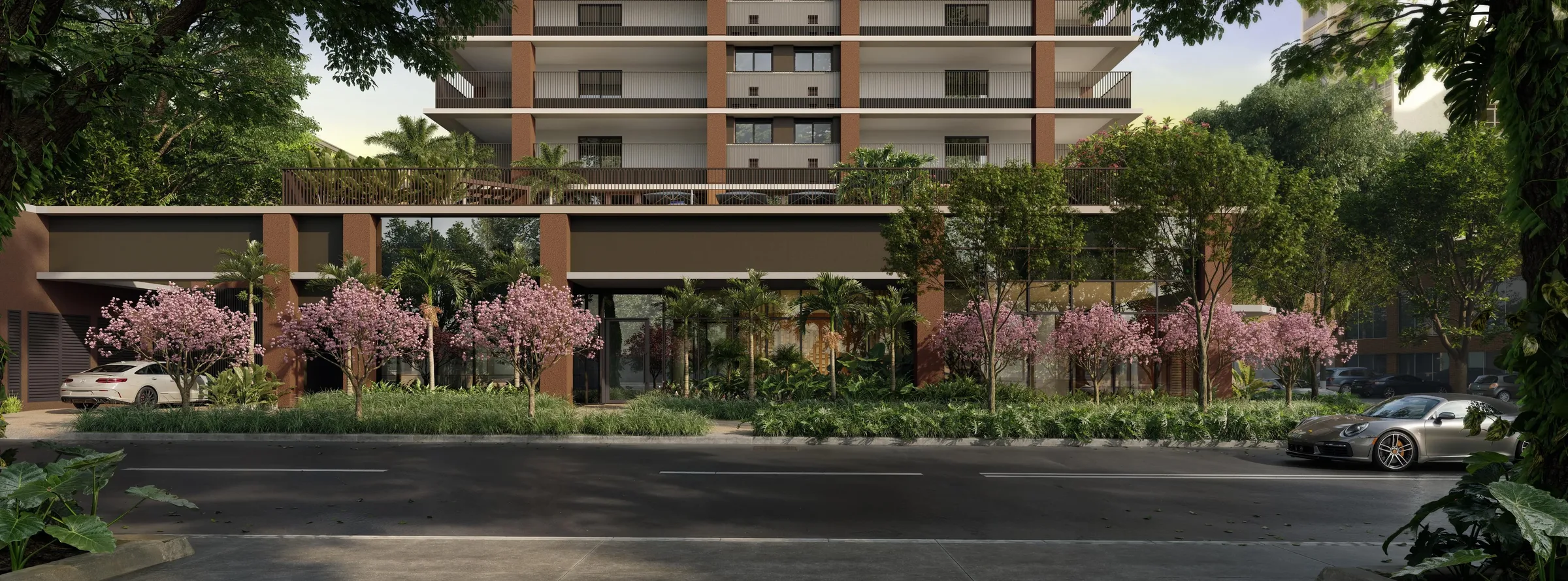 Fraiha Ybirá Chibarás, térreo com acesso social, paisagismo e fachada ativa, curadoria iApartamentos, Moema