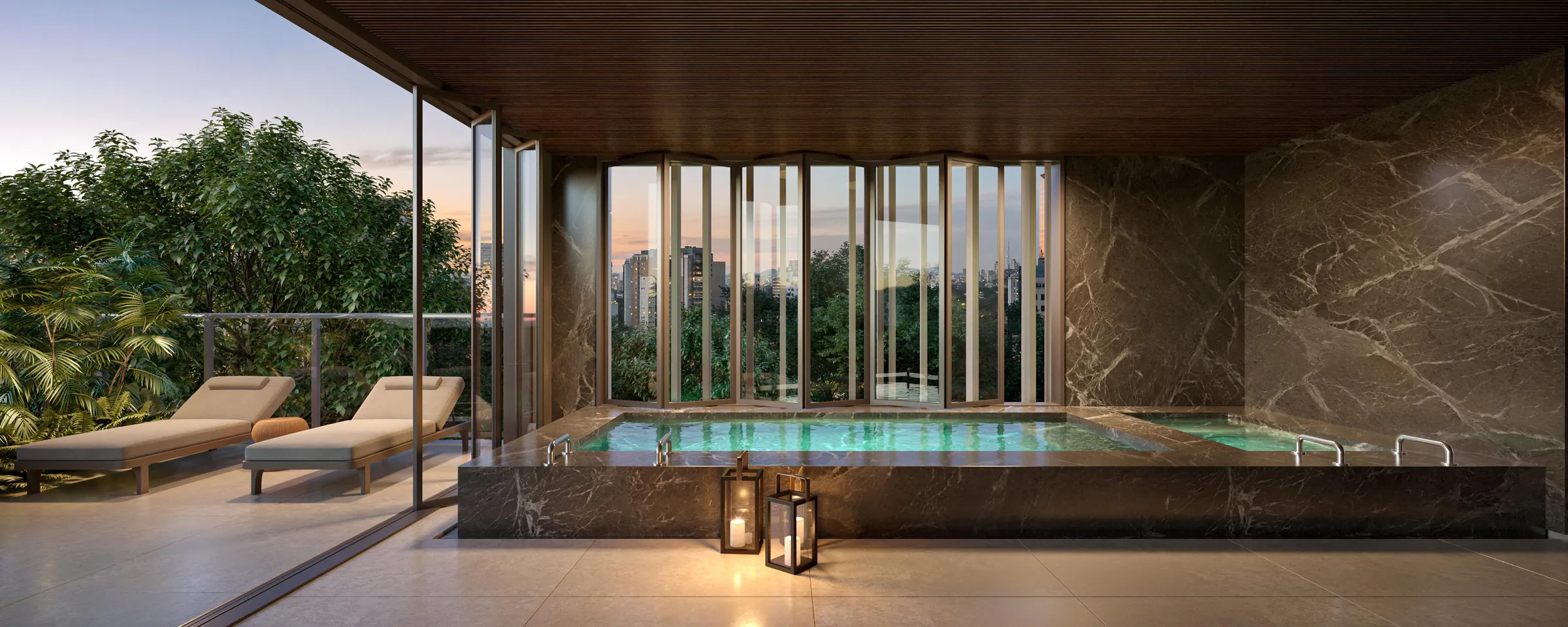 Fraiha Ybirá Jurupis, Cold Pool e Vitality Pool no Wellness Therapy Center, curadoria iApartamentos, Moema