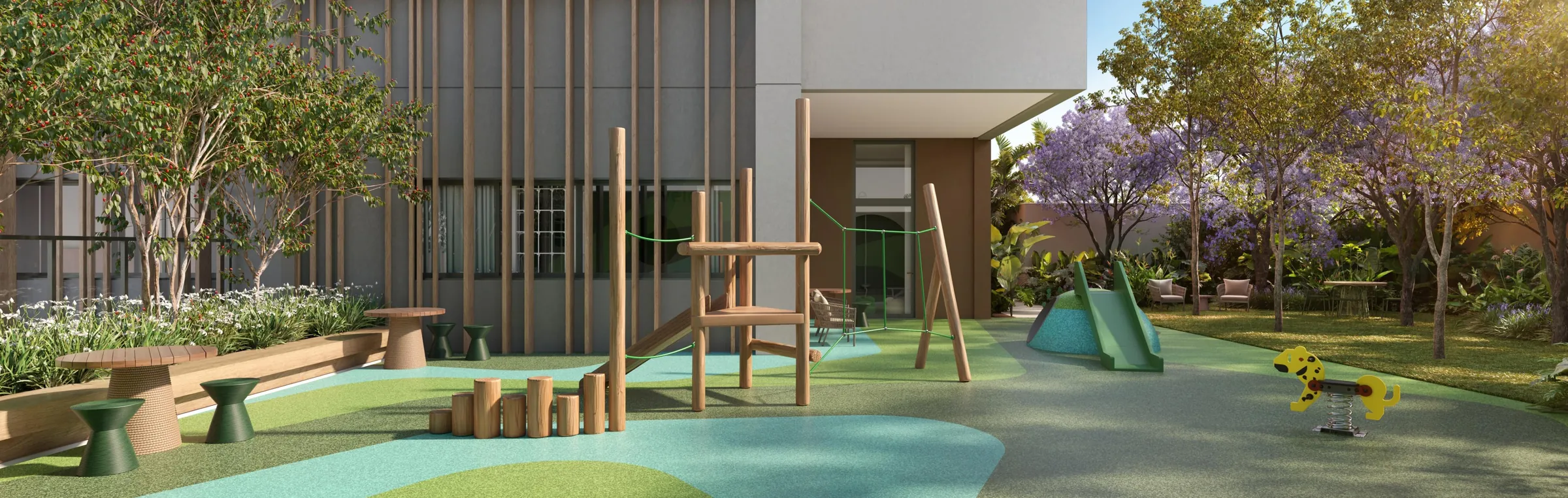 Fraiha Ybirá Jurupis, playground no térreo, curadoria iApartamentos, Moema