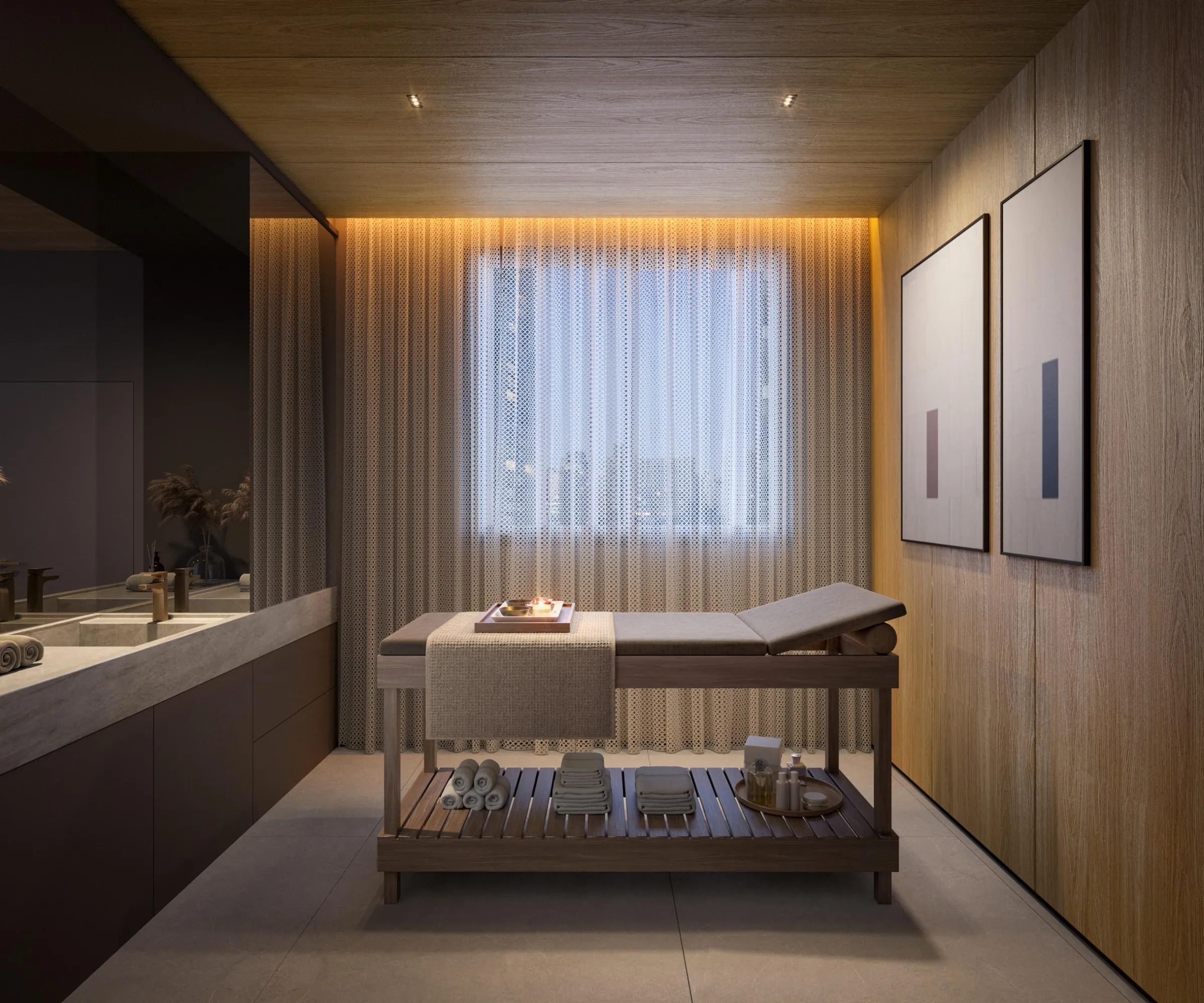 Fraiha Ybirá Jurupis, Wellness Recovery Room no Wellness Therapy Center, curadoria iApartamentos, Moema
