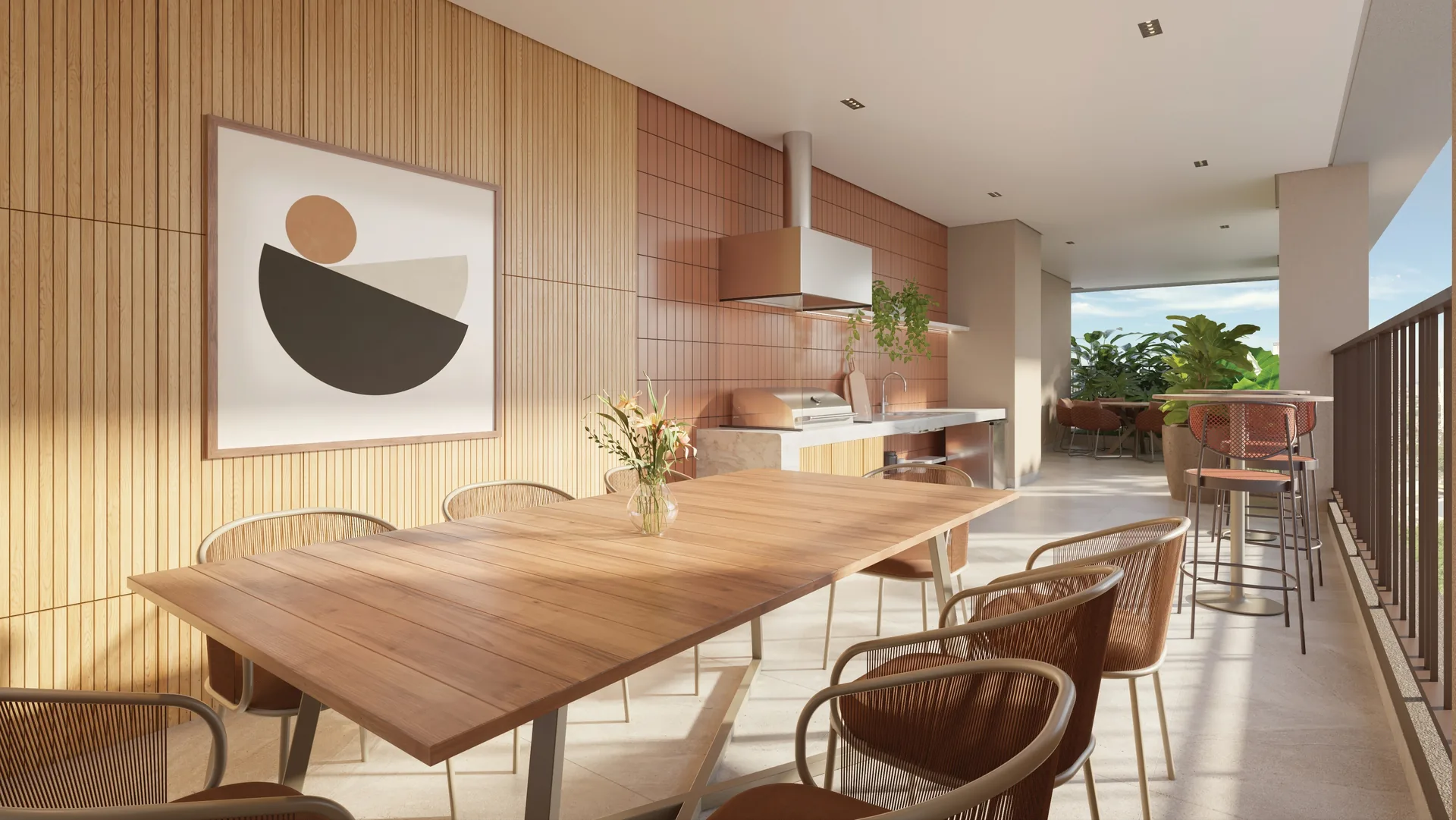 Helbor VM125, churrasqueira gourmet com mesa comunitária, curadoria iApartamentos, Vila Madalena