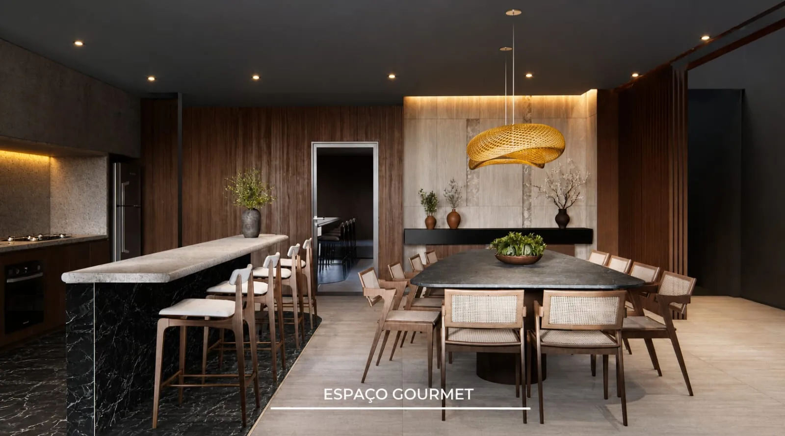 Althea by Mitre, espaço gourmet com bancada e mesa para eventos, curadoria iApartamentos, Campo Belo