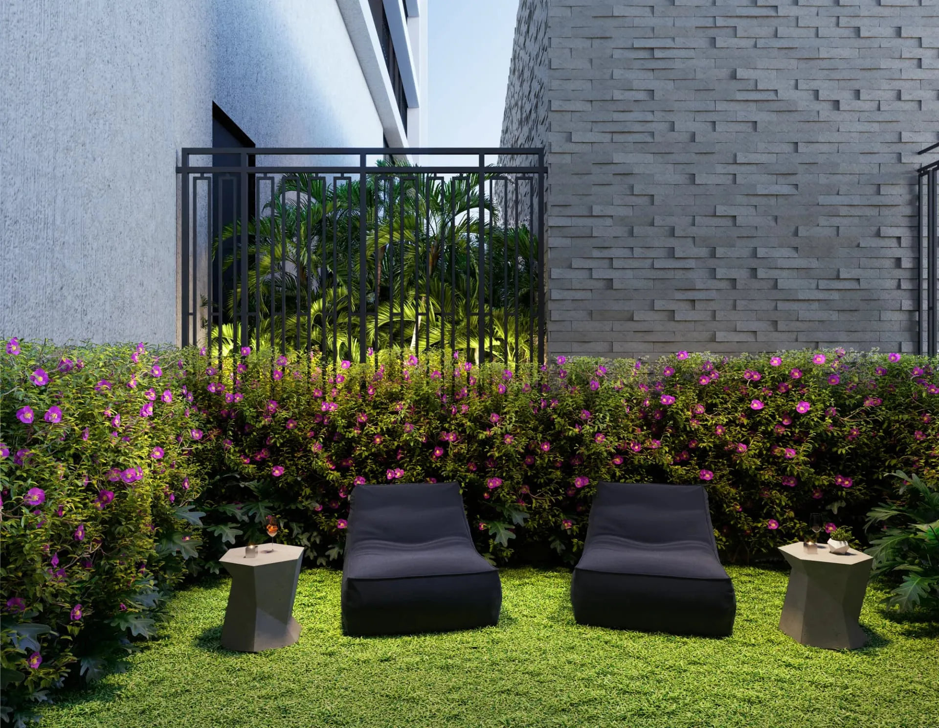 Brooklin Noventa Stay, jardim externo, curadoria iApartamentos, Brooklin