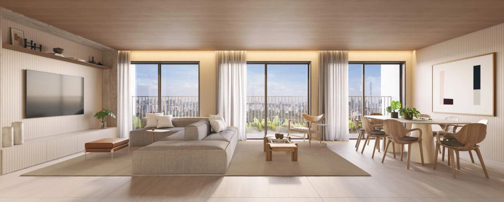 Edifício Paulistano, living amplo do apartamento de 129 m² por junção de unidades, curadoria iApartamentos, Jardins