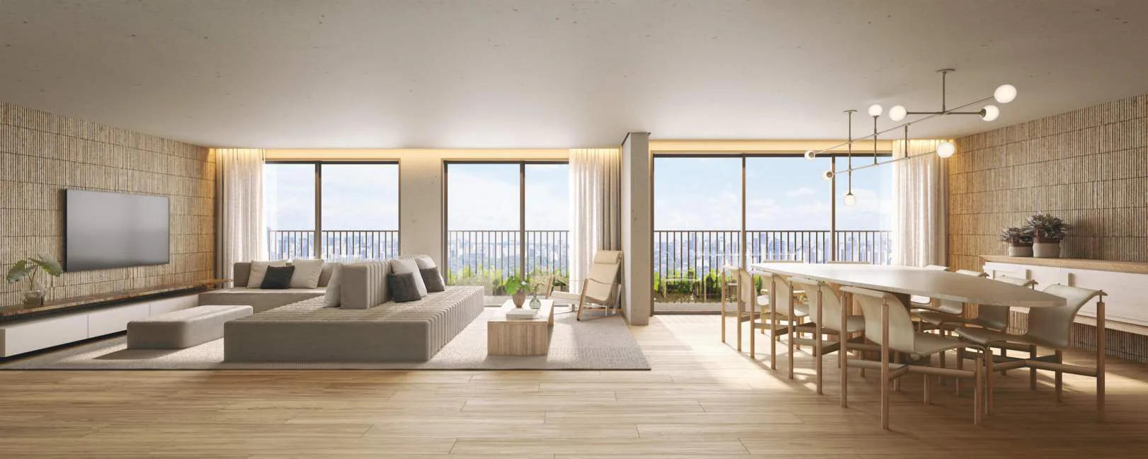 Edifício Paulistano, living e jantar do apartamento de 168 m² por junção de unidades, curadoria iApartamentos, Jardins